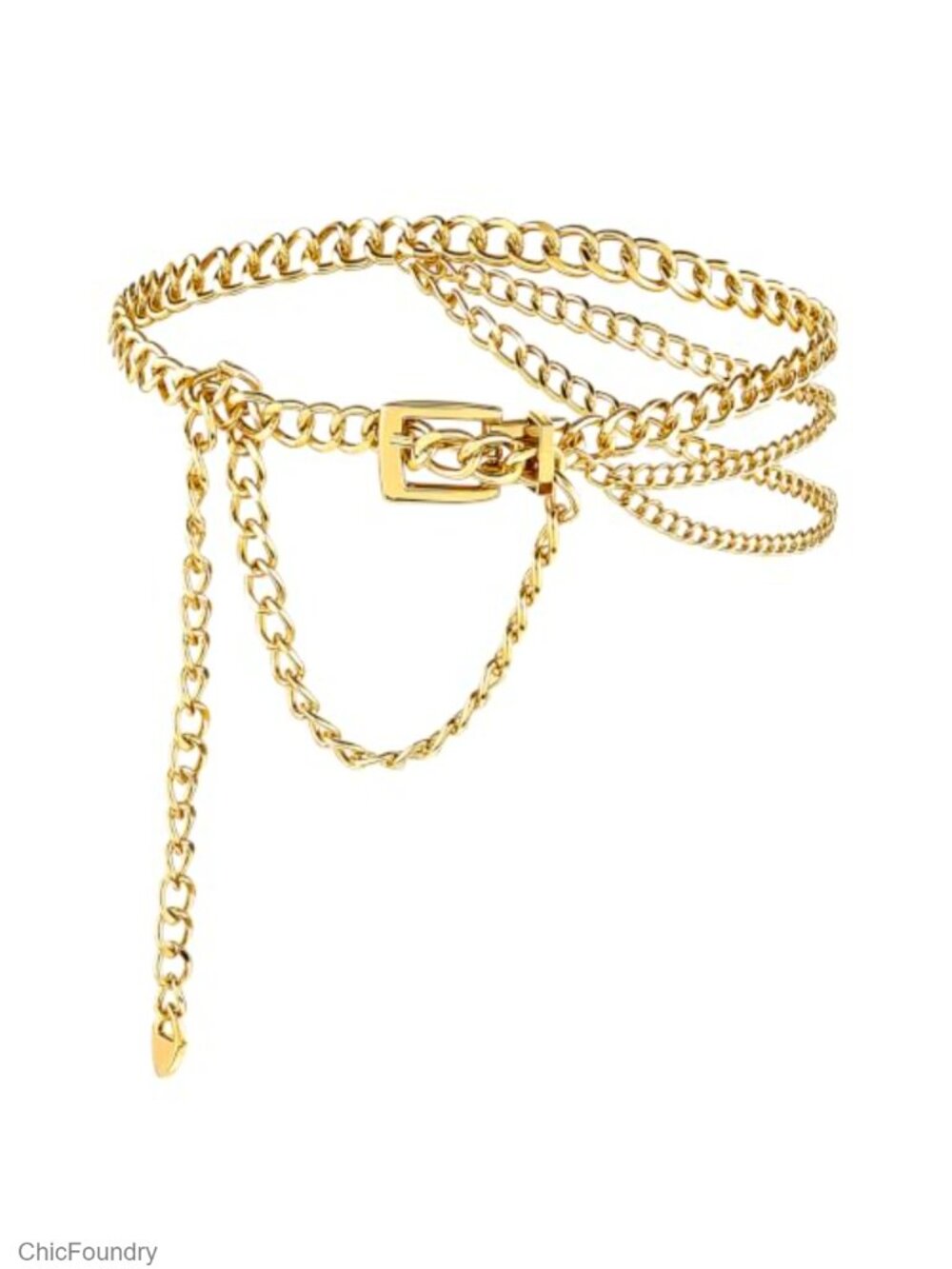 Adjustable Metal Waist Chain Belt for Women, Multilayer Punk Style, Durable